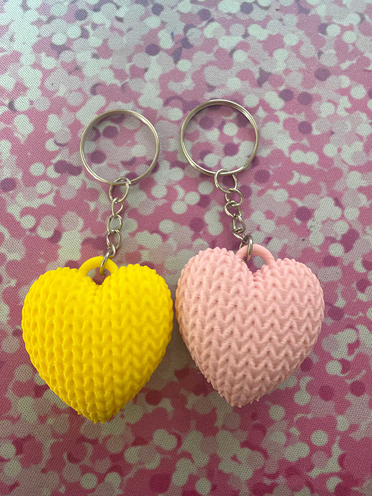 Knitted Heart Keyring