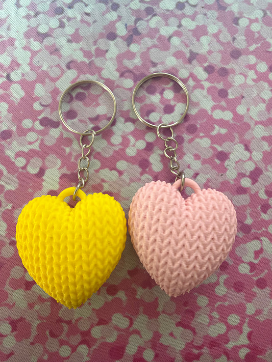 Knitted Heart Keyring